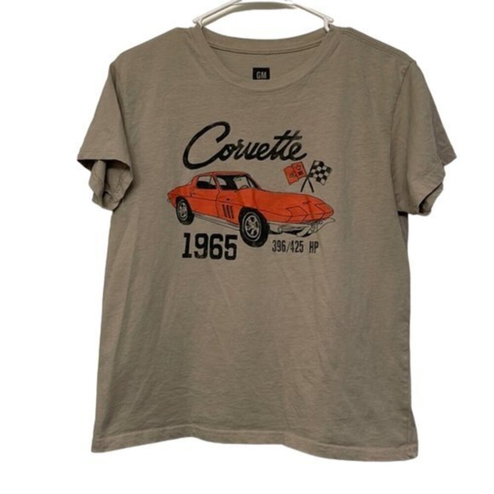 1965 Corvette GM Tan Shirt Size Large EUC #4713